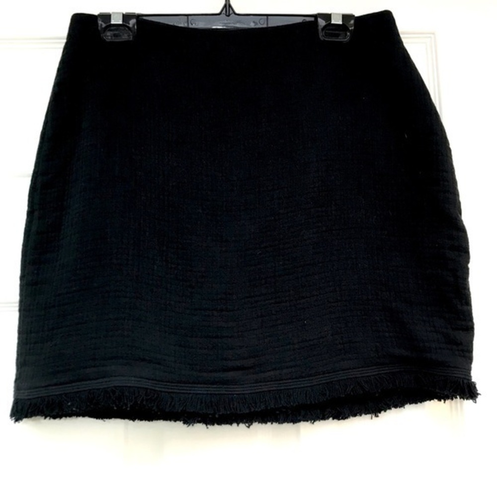 Madewell Black Hideaway Fringe Skirt-Size 10 NWT